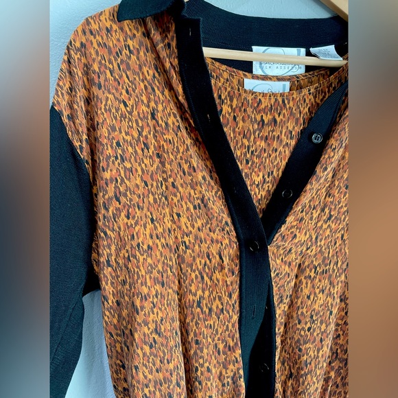 DVF Silk/Cotton Animal Print Sweater & Cami Set (S) - Picture 12 of 12